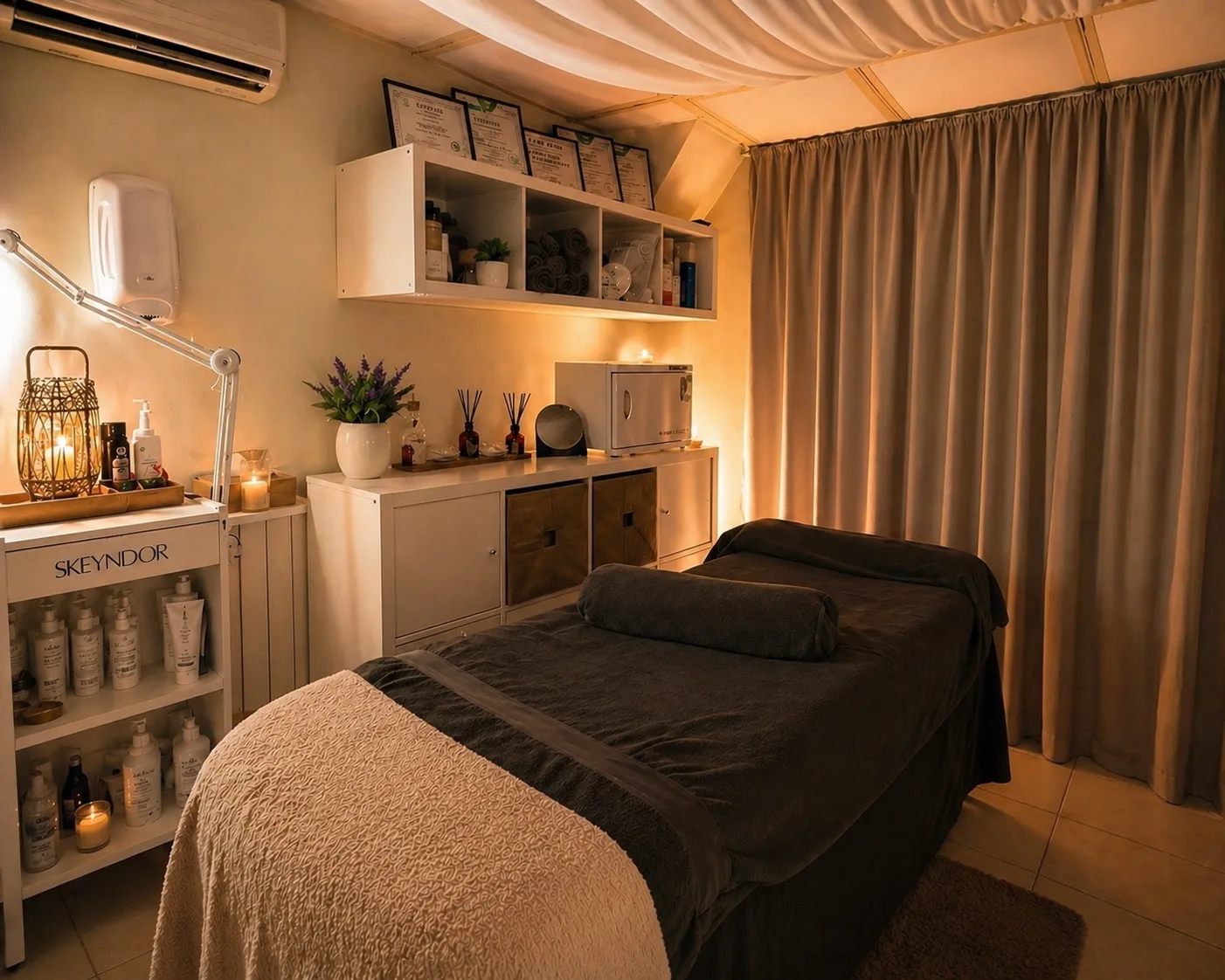 Светла, уютна процедурна зала в Mieli Massage Studio